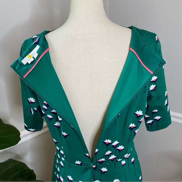 BODEN  Leonie Ponte MIDI Dress in Forest Green - Picture 8 of 12